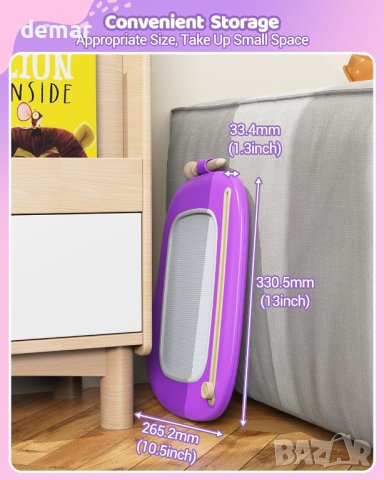 Магнитна дъска за рисуване за малки деца, лилава, снимка 5 - Образователни игри - 42815606