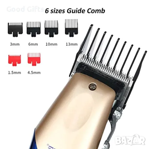 Професионална машинка за подстригване VGR V-162 – 6 приставки, водоустойчива, снимка 4 - Машинки за подстригване - 50388485