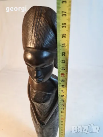 африканска абаносова статуетка дърворезба  2/1, снимка 5 - Статуетки - 48857697