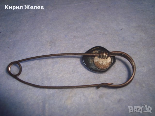 СТАРА ПОСРЕБРЕНА РЕТРО АРТ ДЕКО ФИБУЛА ИГЛА с ПОЛИРАН ХЕМАТИТ 8768, снимка 9 - Антикварни и старинни предмети - 37621527