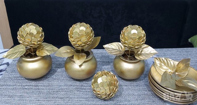 Златна ябълка на изобилието и парите, снимка 4 - Декорация за дома - 28058723