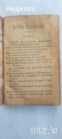 Притчи Соломонови,1890г,стара книга , снимка 3 - Антикварни и старинни предмети - 51445032