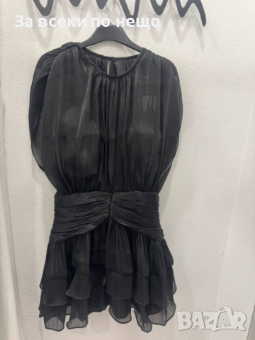 Дамска Ефирна Елегантна Къса Рокля С Плисета И Волани Без Ръкави - Бяла, Екрю, Черна Код Roni21, снимка 4 - Рокли - 54008198