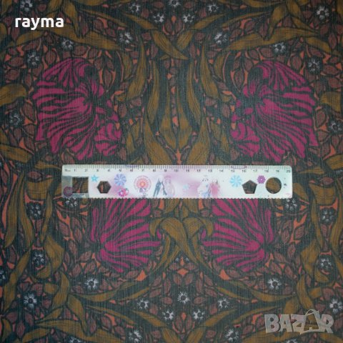 Плат италианска естествена коприна креп шифон флорален принт, снимка 3 - Рокли - 34464463