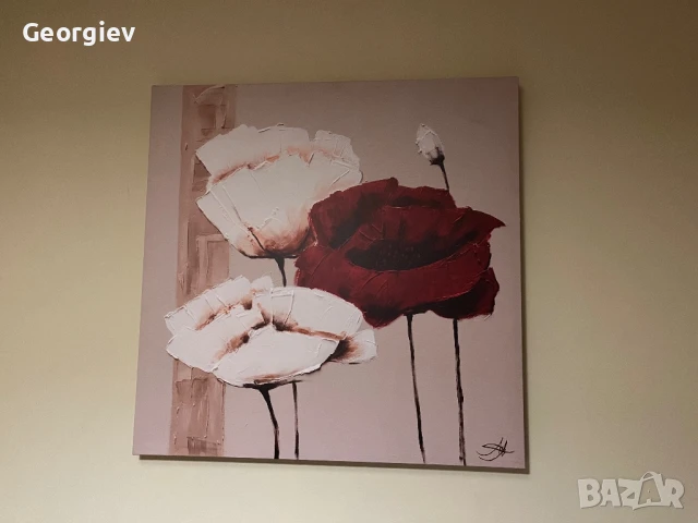 Принт картина с макове 80х80 см.