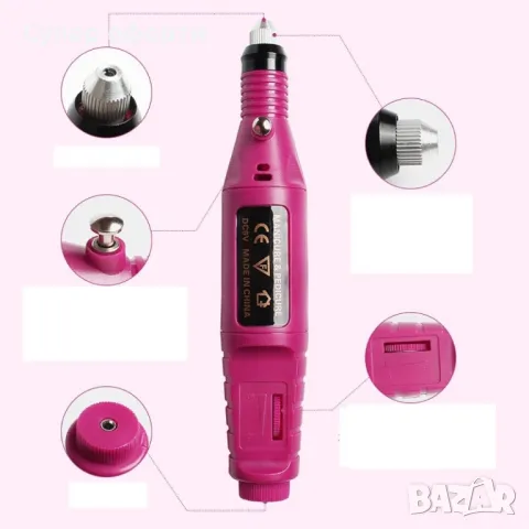 Многофункционална електрическа пила за маникюр и педикюр с 6 приставки, снимка 3 - Педикюр и маникюр - 49099646