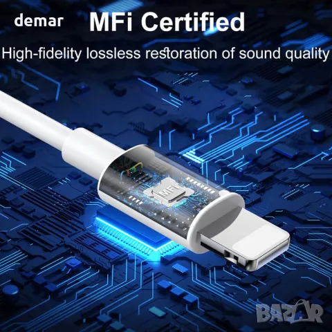 2 броя - Слушалки Lightning с кабел [MFi Certified] Вграден микрофон и контрол на звука, снимка 2 - Слушалки, hands-free - 49370427