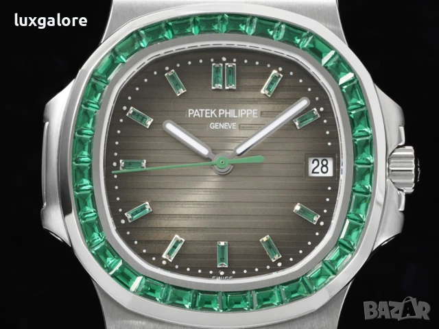 Мъжки часовник Patek Philippe Nautilus Ruby Bezel с автоматичен швейцарски механизъм, снимка 2 - Мъжки - 50616801