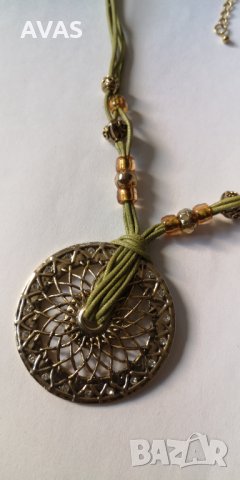 Нов бохо гердан златно зелено кафяво, снимка 2 - Колиета, медальони, синджири - 31320427