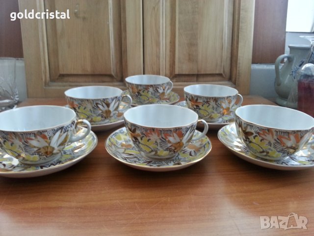 Руски порцелан чаши за чай , снимка 1 - Антикварни и старинни предмети - 38495199
