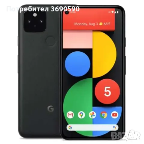 Нов Google Pixel 5 смартфон, черен цвят, снимка 2 - Телефони с две сим карти - 56275996