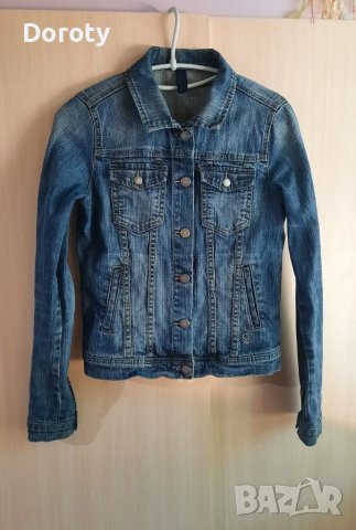 Дамско дънково яке Benetton XS, снимка 4 - Якета - 37409119