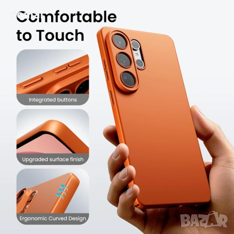 ORNARTO Ултратънък магнитен калъф за Samsung Galaxy S26 Ultra, съвместим с Magsafe, оранжев, снимка 6 - Калъфи, кейсове - 54026910