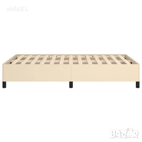 vidaXL Рамка за легло без матрак, кремави, 120x190 см, плат, снимка 6 - Спални и легла - 56146807