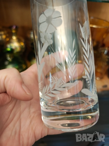 Кристални ръчно гравирани чаши, снимка 5 - Чаши - 51457492