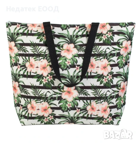 Плажна чанта с дизайн на цветя, 56.5x15.5x42.5см.