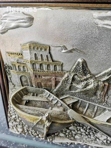 винтажна картина, релеф. , снимка 4 - Картини - 54299359