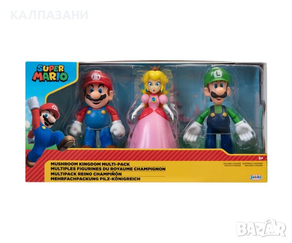 Супер Марио - Комплект фигурки 10 см. Mushroom Kingdom, 3 бр.