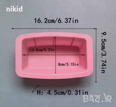 средна правоъгълна форма силиконов молд за печене кекс кексче хляб козунак , снимка 2 - Форми - 40800076