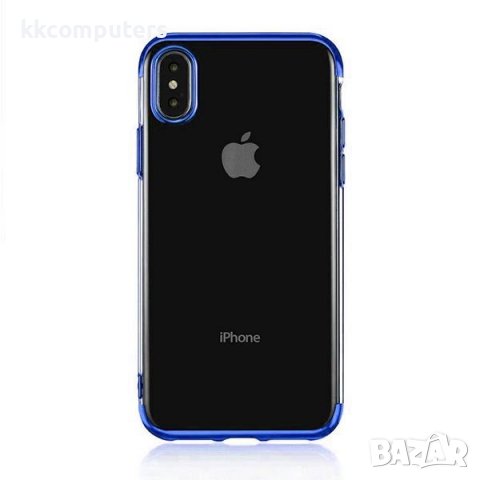 Калъф силикон Electro прозрачен / Синя - рамка / за iPhone 7G / 8G / SE 2020, снимка 2 - Калъфи, кейсове - 37078833