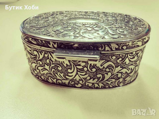 Метална посребрена кутия за бижута, снимка 7 - Други - 31411341