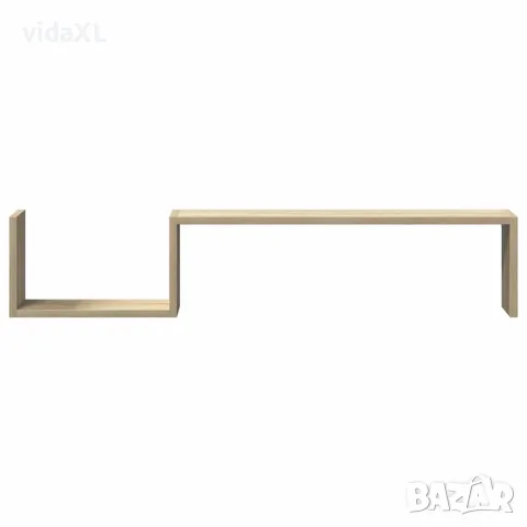 vidaXL Стенни рафтове, 2 бр, дъб сонома, 100x15x20 см, инженерно дърво, снимка 5 - Ракли - 56147786