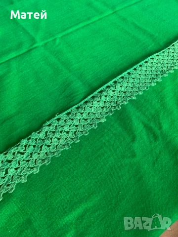 Домашно тъкан вълнен плат с подходяща дантела , снимка 3 - Антикварни и старинни предмети - 52038314