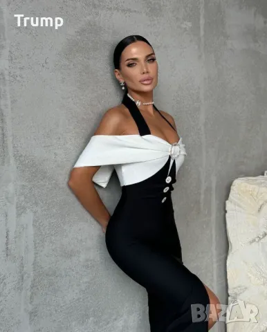 Неустоима в празничните вечери! Секси рокля с ефектни рамене , снимка 2 - Рокли - 48286552