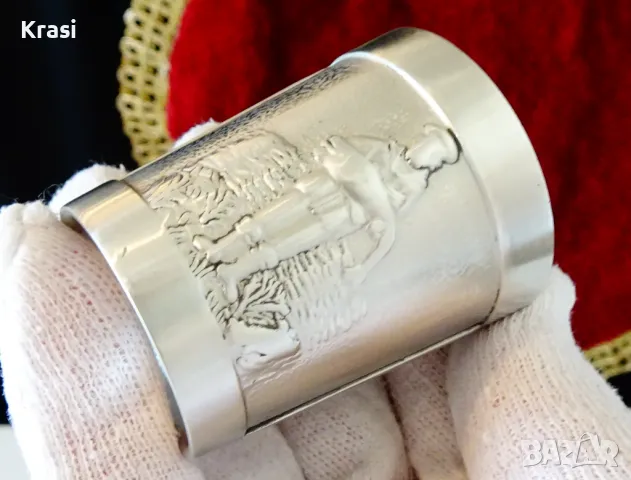 Чаша от калай Petri Heil,Добър риболов. , снимка 3 - Антикварни и старинни предмети - 49496359