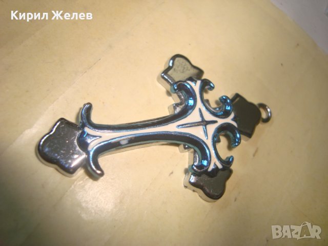 МОДЕН НАГРЪДЕН ГОЛЯМ АРТ КРЪСТ с ЕМАЙЛ-ЛАК от БЛАГОРОДНА НЕРЪЖДАЕМА СТОМАНА 90911, снимка 6 - Колиета, медальони, синджири - 36902374