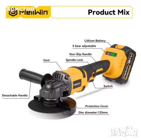 Акумулаторен ъглошлайф 