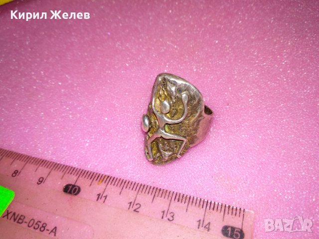 МАРКОВ ФИГУРАЛЕН СРЕБЪРЕН ПРЪСТЕН СРЕБРО 925 БИЖУ ХУДОЖЕСТВЕНА МАЙСТОРСКА РЪЧНА АРТ ИЗРАБОТКА 41956, снимка 10 - Пръстени - 44390901