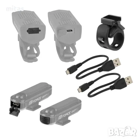 Комплект LED светлини за велосипед колело FORCE DOT USB, Фар и Стоп, снимка 2 - Аксесоари за велосипеди - 47932356