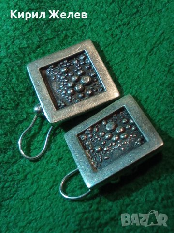 СРЕБЪРНИ АРТ ОБЕЦИ ОКСИДИРАНО КОВАНО СРЕБРО 925 СТАРА РЪЧНА ЮВЕЛИРНА ИЗРАБОТКА 25714, снимка 3 - Обеци - 35783998