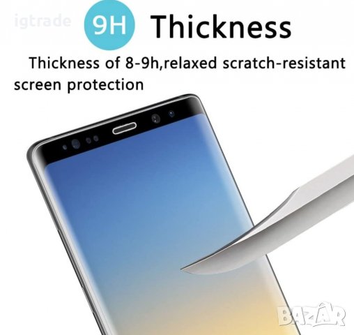 Стъклен протектор за Samsung Galaxy Note 8  цял екран, снимка 7 - Фолия, протектори - 39410229