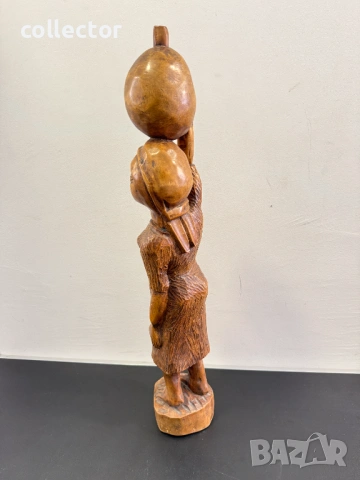 Ръчно резбована африканска дървена статуя. №8099, снимка 3 - Антикварни и старинни предмети - 54193057