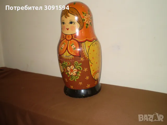 Стара красива голяма Руска кукла държач за бутилки 35 см височина, снимка 6 - Антикварни и старинни предмети - 49388235