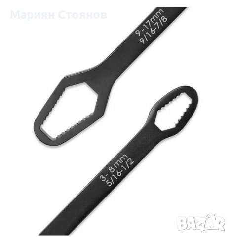 Регулируем гаечен ключ тресчотка универсален двуглав 3-17мм, снимка 6 - Ключове - 37940884