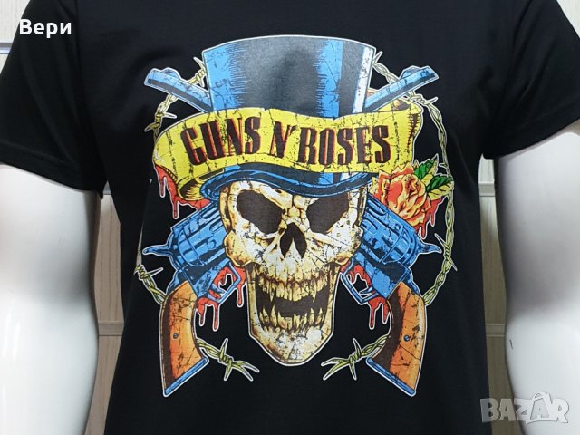 Нова мъжка тениска с дигитален печат на музикалната група GUNS N'ROSES, с череп, снимка 9 - Тениски - 27839016