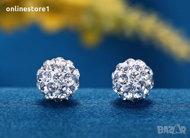 Сребърни обеци 925 - Топчета Лариса Код: BJ407, снимка 2 - Обеци - 33800580