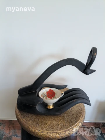 Vintage поставка от тиково дърво за бутилки , ключове , декорация или по избор. , снимка 2 - Декорация за дома - 50700383