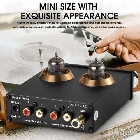 Fosi Audio, Stereo Tube MM Amplifier Phono Preamp/ Грамофонен предусилвател., снимка 5 - Грамофони - 50148284