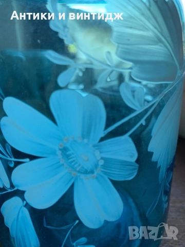 Античен декантер за вода, от витриолно стъкло, снимка 7 - Други - 51841814