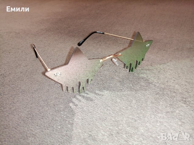 Дамски огледални слънчеви очила с разтапящи се звезди, снимка 5 - Слънчеви и диоптрични очила - 42151746