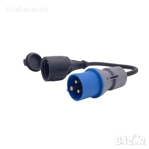 Адаптерен кабел CEE 16A към Schuko шуко 30 см – за кемпер, каравана, снимка 4 - Аксесоари и консумативи - 53057259