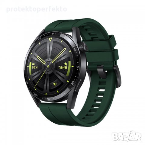 Силиконова каишка HUAWEI Watch GT 3, GT 3 Pro – 42/ 46mm зелена Green, снимка 2 - Каишки за часовници - 38088631