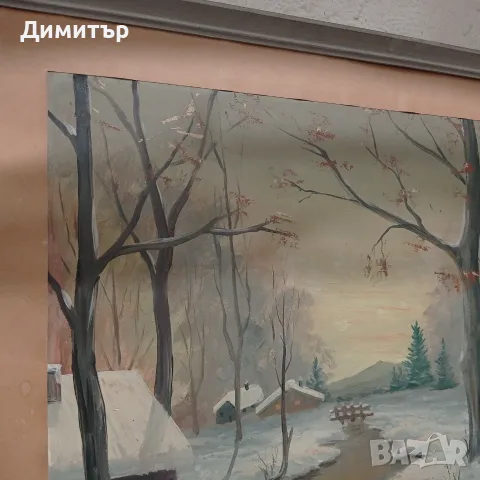 Живопис картина зимен пейзаж , снимка 3 - Картини - 56096934