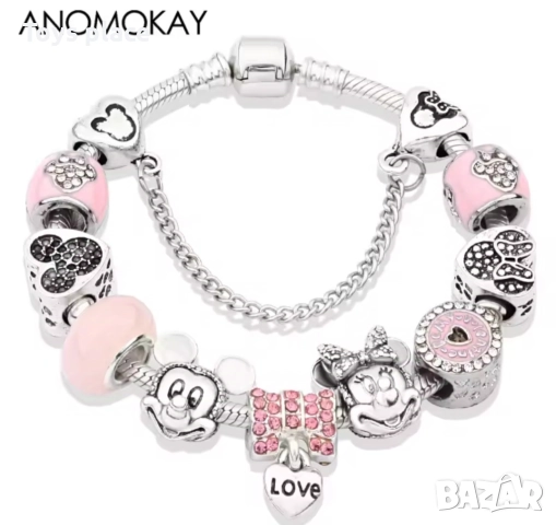 Disney Гривни тип Пандора Лило и Стич, Мики Маус Lilo and Stitch Minnie mouse , снимка 5 - Гривни - 52711237