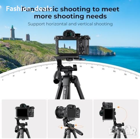 Нов K&F Concept Лек Статив за Смартфон и Камера 152cm + Bluetooth Дистанционно, снимка 2 - Друга електроника - 42840176