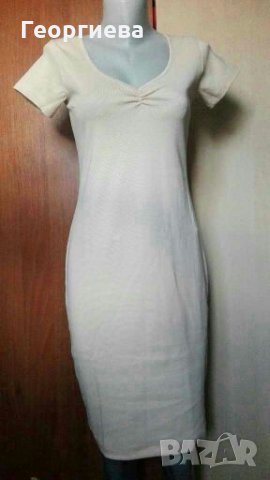 Светло бежова рокля от плътно трико👗🍀XS,S👗🍀арт.810